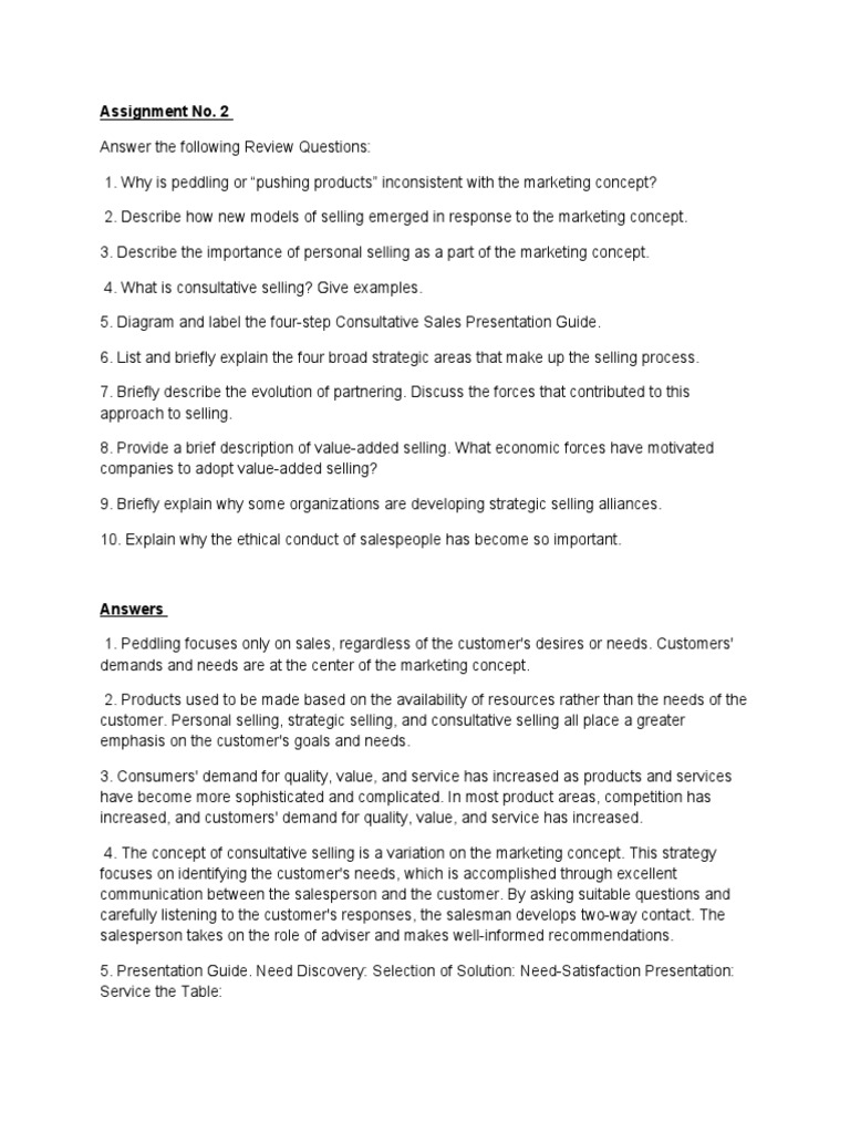Assignment No2 | PDF | Sales | Marketing