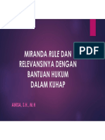 Materi V MIRANDA RULE DAN RELEVANSINYA DENGAN BANTUAN HUKUM