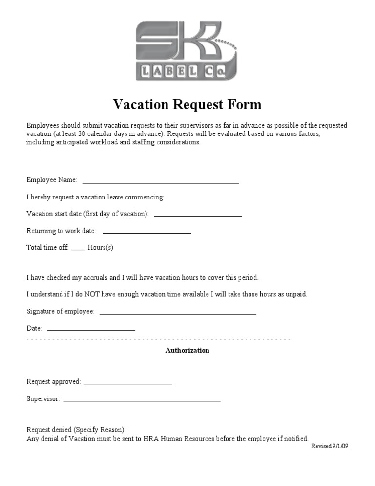 PTO Request | PDF