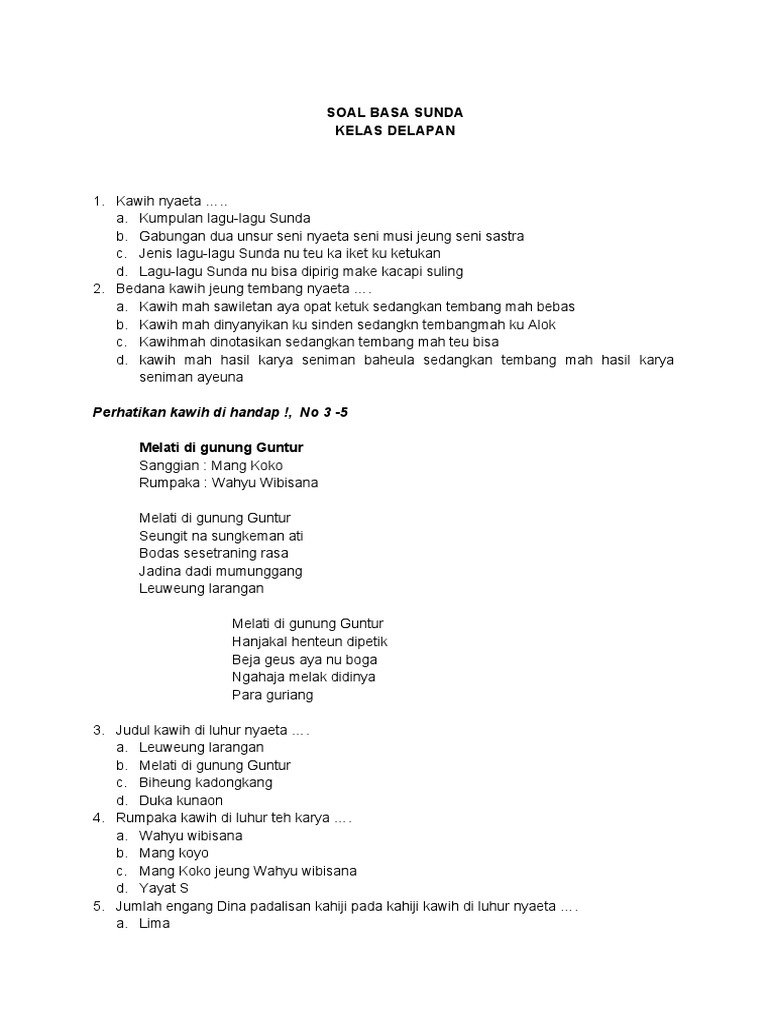 Soal Basa Sunda