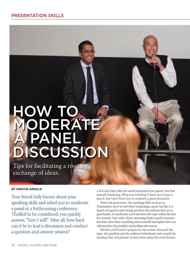 How To Effectively Moderate A Panel Discussion – ECGZCE