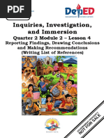 Inquiries, Investigation, and Immersion: Quarter 2 Module 2 - Lesson 4