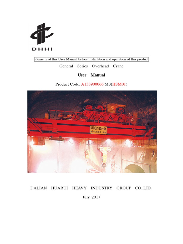General Series Overhead Crane: User Manual | PDF | Switch | Crane (Machine)