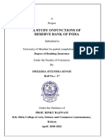 A Study Onfunctions of Reserve Bank of India