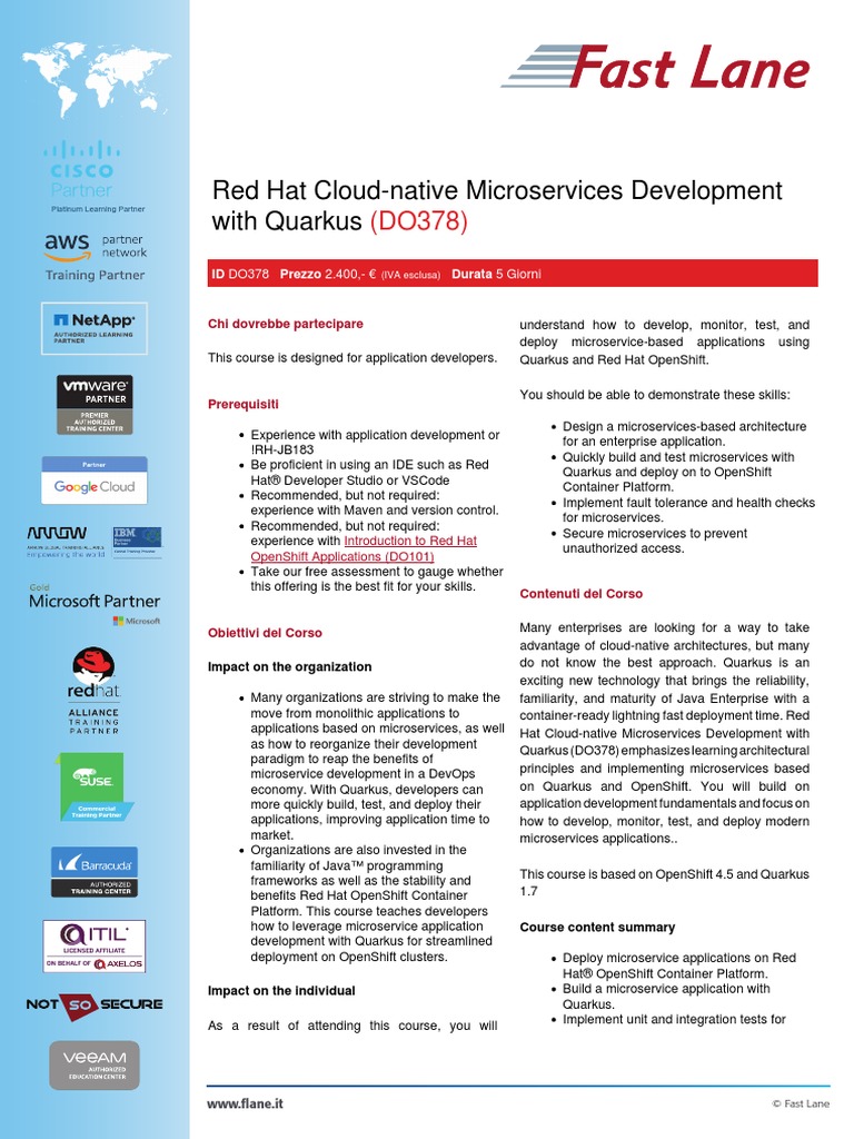 Red Hat Cloud-Native Microservices Development With Quarkus: ID DO378 ...