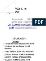 Diode, Types & Its Application: Presented by Sufyan Sattar Bsse 1 Semester CONTACT# 03000-254016