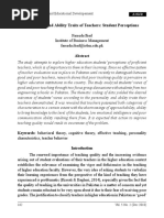 Personality and Ability Traits of Teachers: Student Perceptions