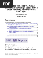 ED413889 1997-12-00 The Field of Educational Technology: Update 1997. A Dozen Frequently Asked Questions. ERIC Digest