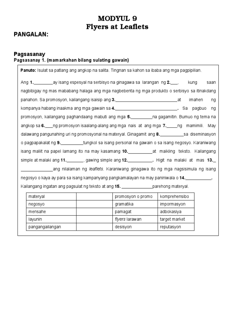 TechVoc Modyul 9 PDF
