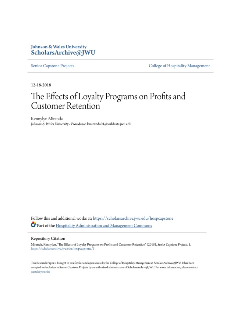 Effects of Loyalty Programs on Retention | PDF | Customer Satisfaction ...