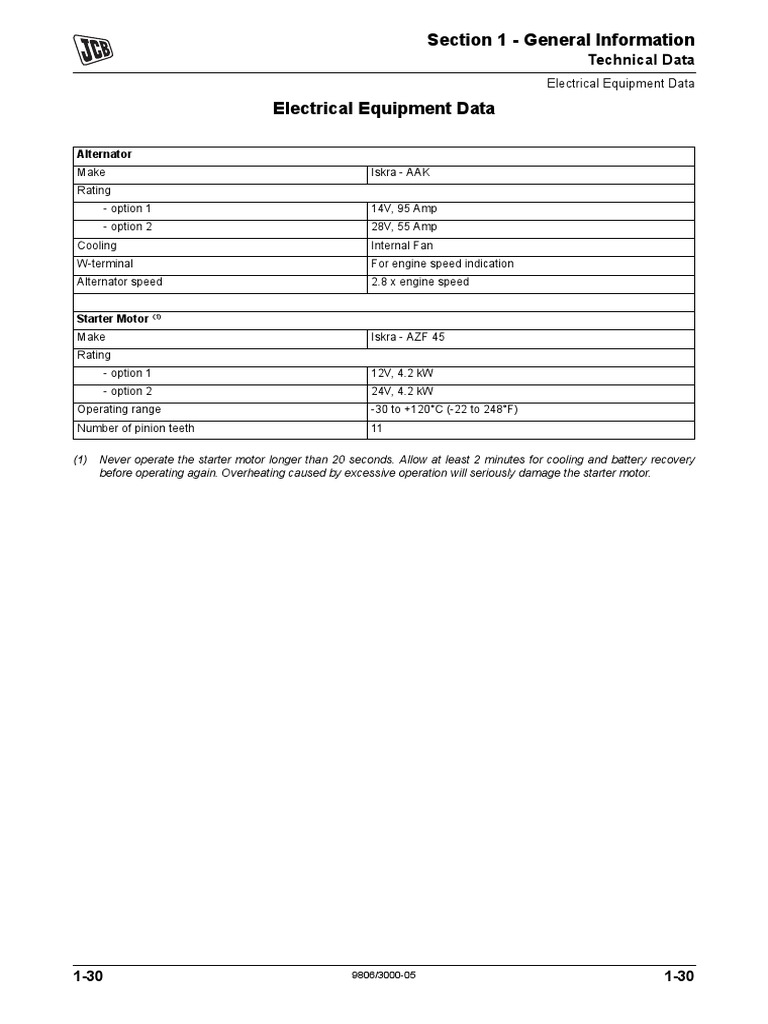 Section 1 - General Information: Technical Data | PDF