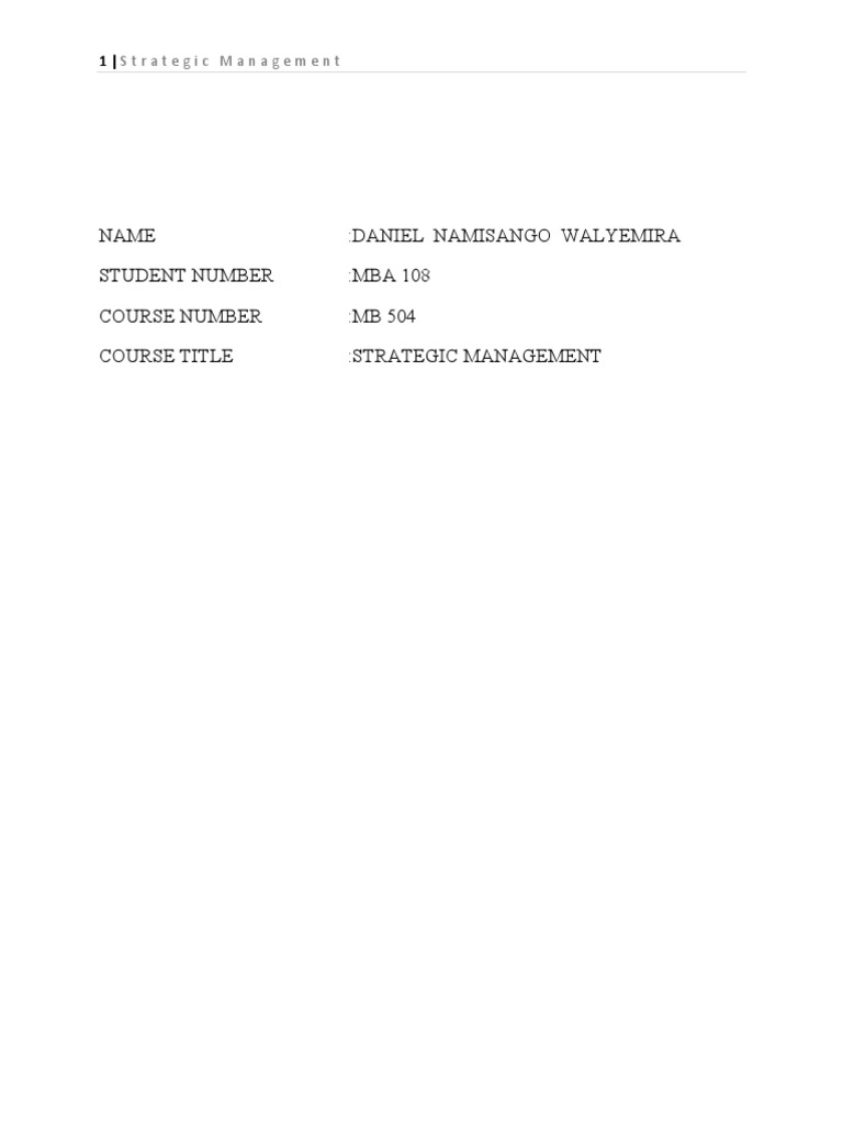 Strategic Management Overview for MB 504 | PDF | Strategic Management ...