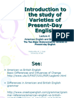 Introduction To The Study of Varieties of Present-Day English