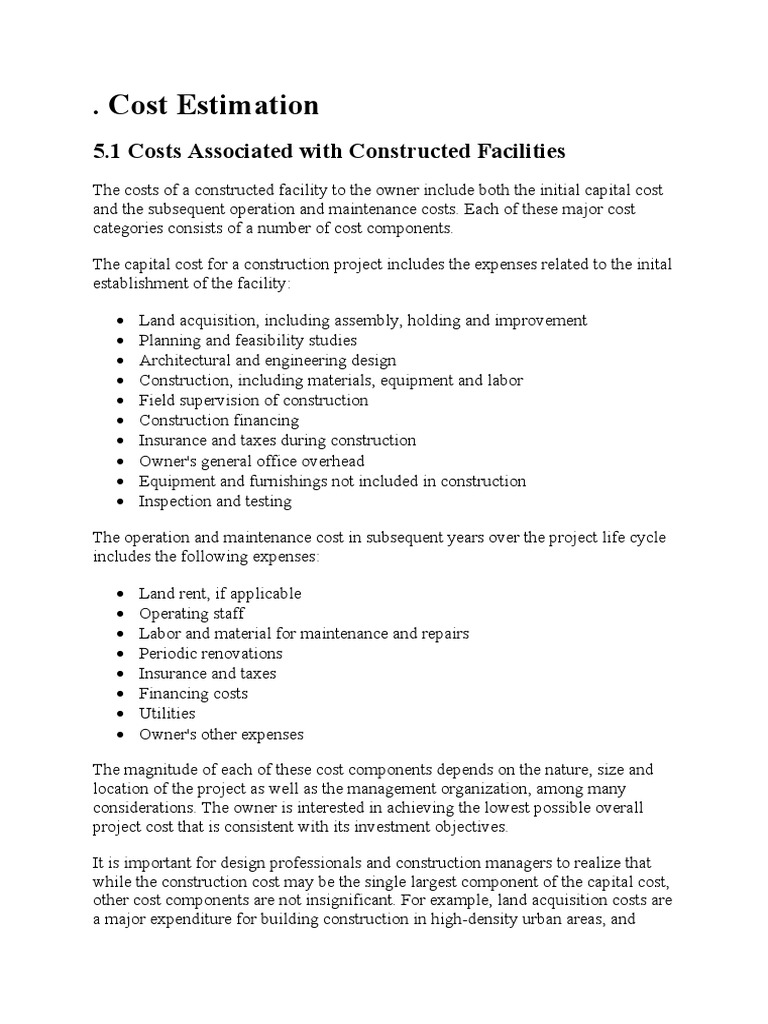 Construction Cost Estimation Guide | PDF | Index (Economics ...