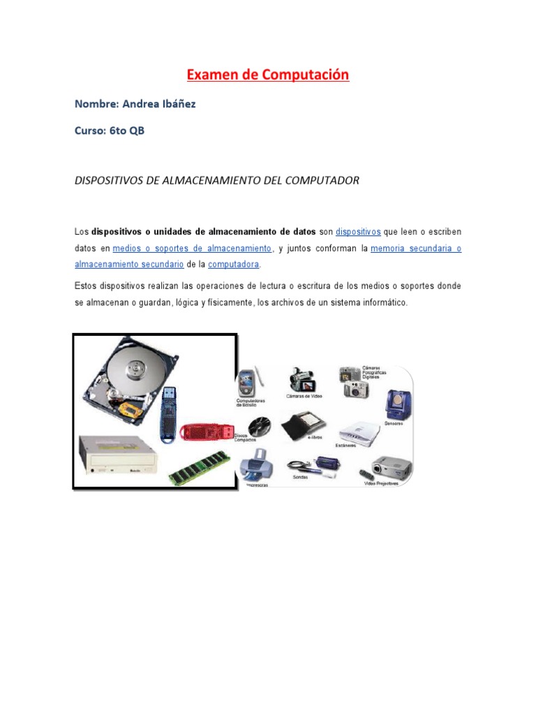 Examen de Computación | PDF | Electrónica | Equipo