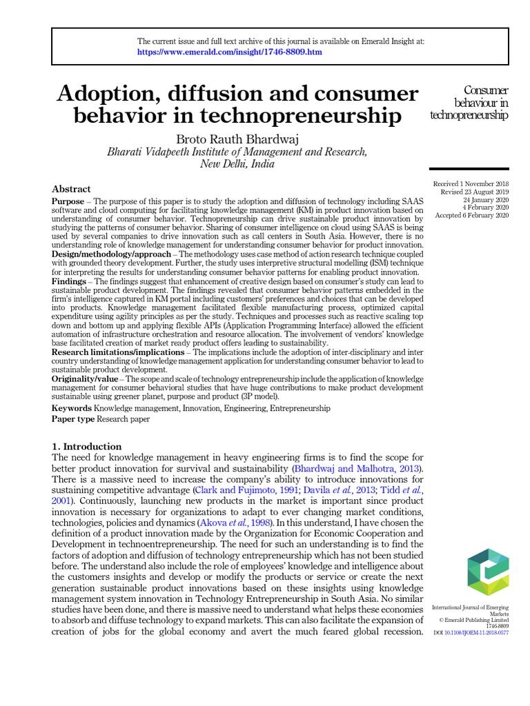 Adoption, Diffusion and Consumer | PDF | Disruptive Innovation | Innovation
