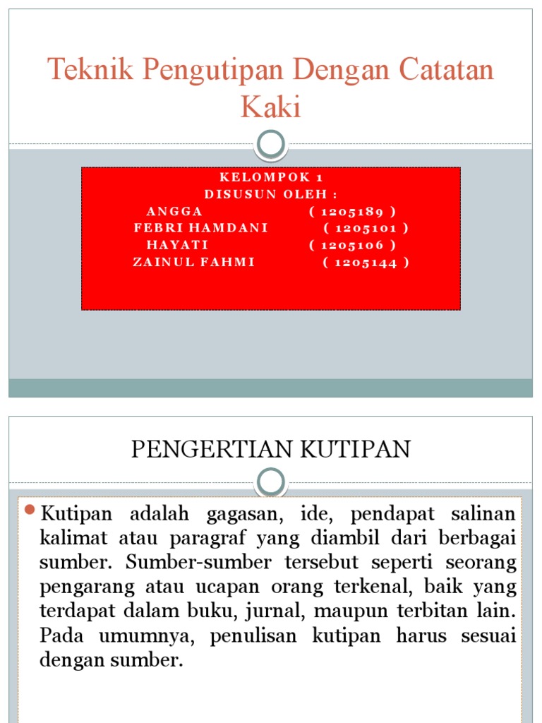 Teknik Kutipan dan Catatan Kaki Efektif | PDF
