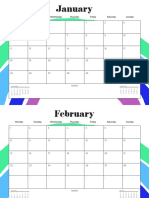 2022 Monthly Calendar