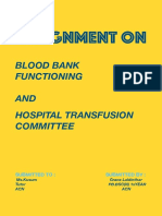 Blood Bank Functioning and Hospital Transfusion Committee