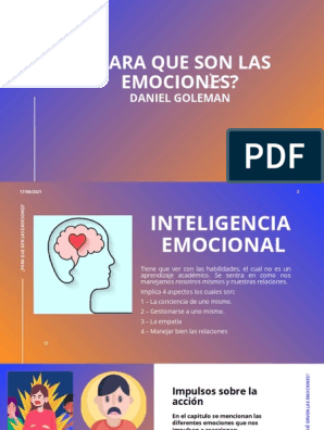 Para Que Son Las Emociones - Daniel Goleman (Subir) | PDF | Las emociones |  Empatía