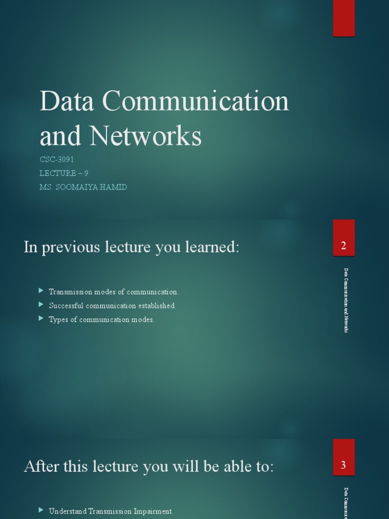 Lecture9 Transmission Impairment PDF Attenuation Amplifier