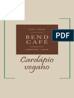 Cardápio Vegano Bend Café