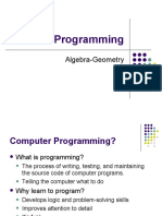 Intro To Programming: Algebra-Geometry