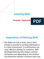 Listening Skills: Presenter: Sajad Amin