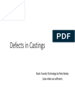 Defects in Castings: Book: Foundry Technology by Peter Beeley (Class Slides Are Sufficient)