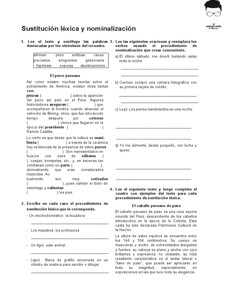 Ejemplos de Sustitución y Nominalización | PDF