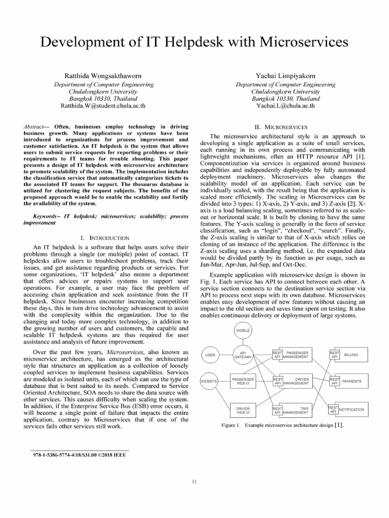 Development of IT Helpdesk With Microservices | PDF | Help Desk | Databases