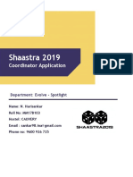 Shaastra 2019: Coordinator Application