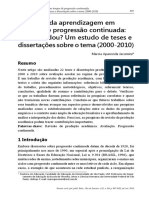 Artigo - Avaliação da aprendizagem em tempos de progressão continuada o que mudou um estudo de teses e dissertações sobre o tema 2000-2010 - JACOMINI 2013