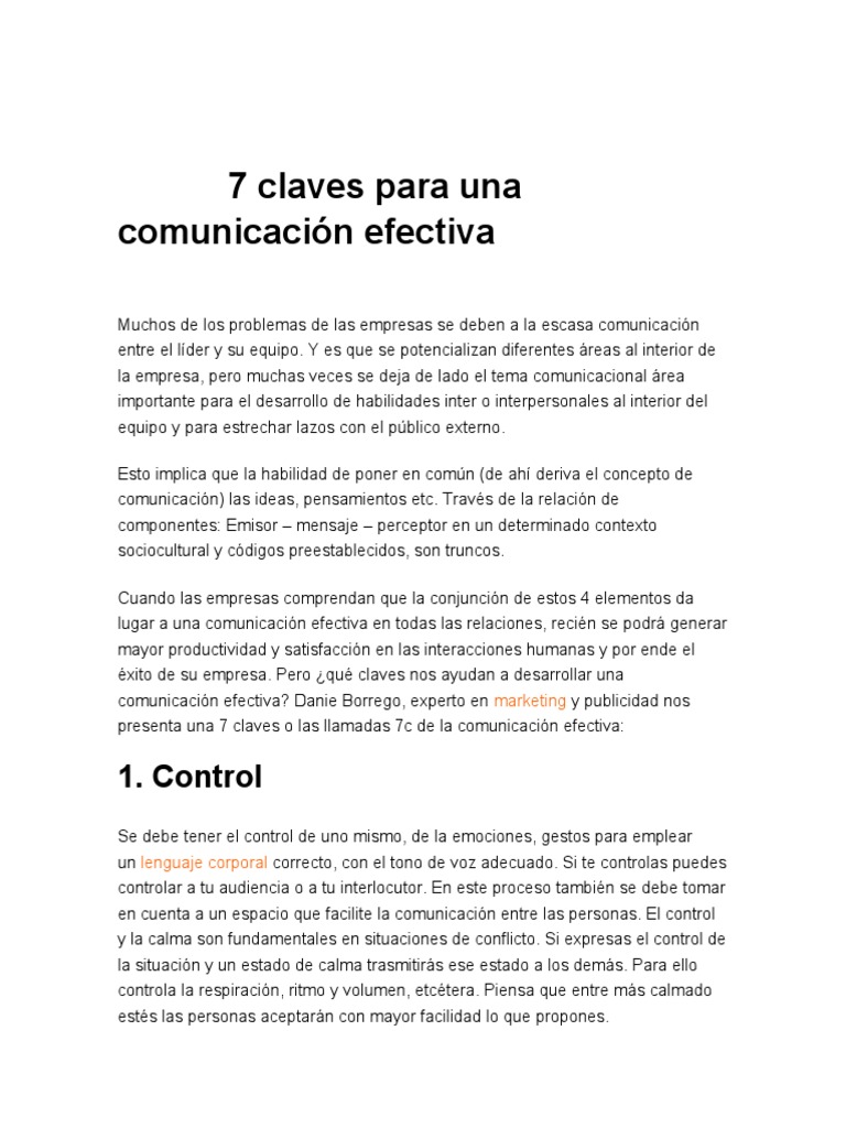 7 Claves para Una Comunicación Efectiva DXN | Descargar gratis PDF ...