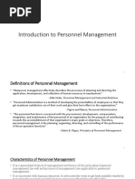 Introduction To Personnel Management