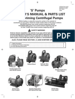 S' Pumps Operator'S Manual & Parts List For Self-Priming Centrifugal Pumps