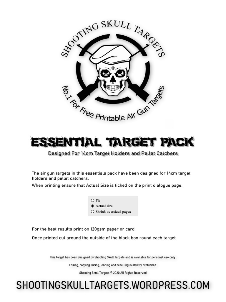 The Essentials 14cm Air Gun Target Pack Shooting Skull Targets PDF