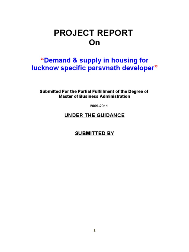 Housing Demand & Supply Analysis in Lucknow | PDF | Supply And Demand ...