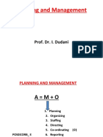 Planning and Management: Prof. Dr. I. Dudani