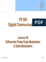 TN 303 Digital Communications: Lecture #5 Differential Pulse Code Modulation & Delta Modulation