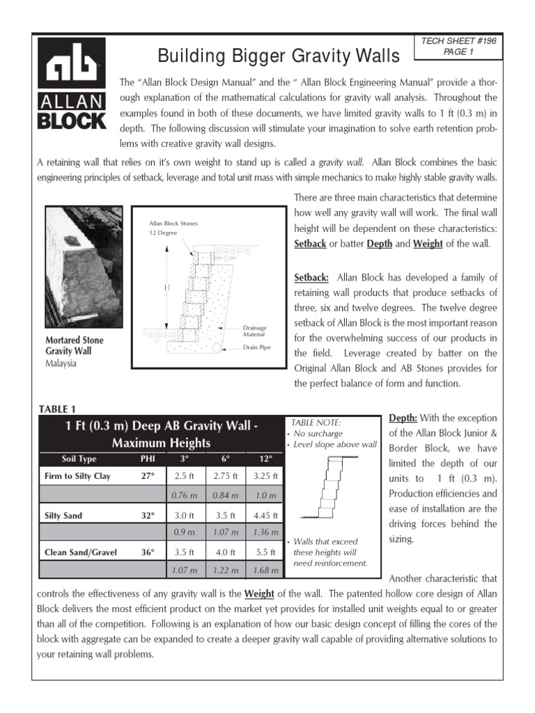 Building Bigger Gravity Walls - ts196 | PDF | Drainage | Economic Sectors