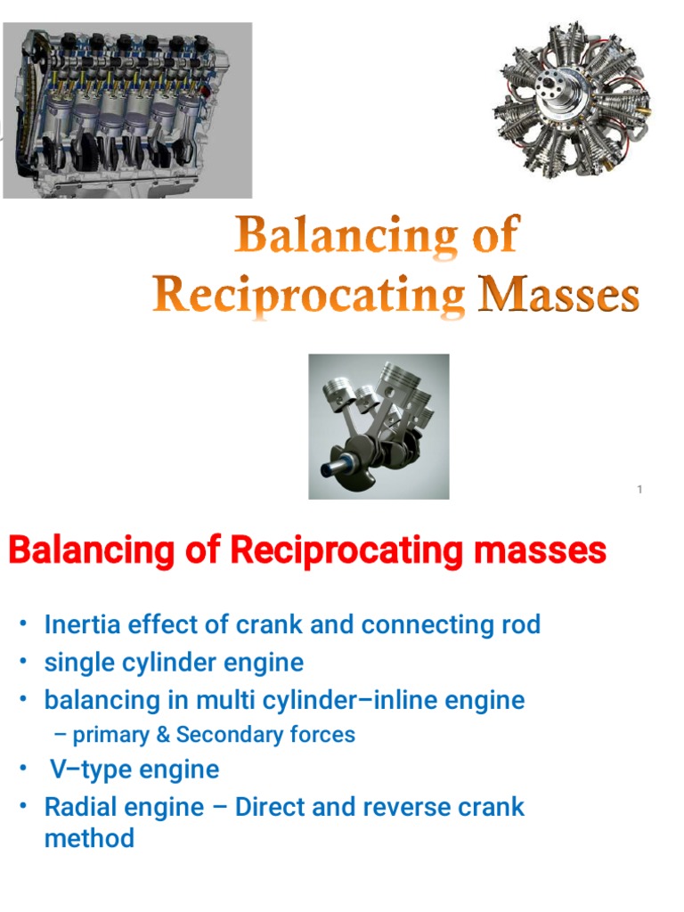 Balancing of Reciprocating Masses PDF Machines Engines