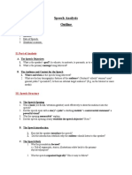 Speech Analysis Outline: I. Basic Info