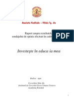 Raport rezultate sondaj Investeşte în educaţia mea