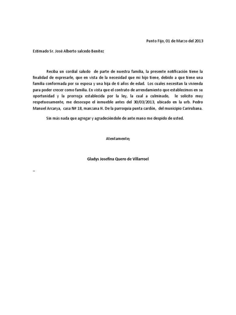 Carta De Desalojo Pdf