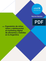 Exposición de Niños, Niñas y Adolescentes Al Marketing Digital de Alimentos y Bebidas en Argentina - Resumen Ejecutivo