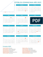 Calendario Republica Dominicana 2021