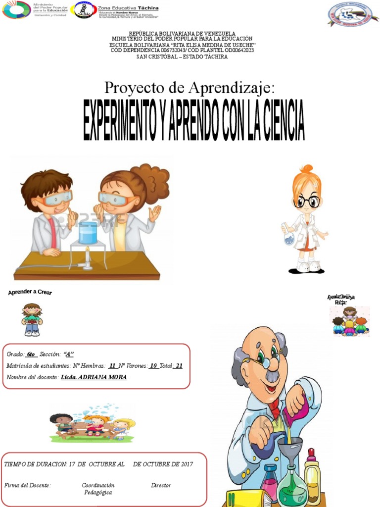 caja registradora embudo llorar Proyecto EXPERIMENTO Y APRENDO CON LA CIENCIA 6TO A | PDF | Experimentar |  Aprendizaje