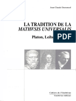 Dumoncel - La Tradition de La Mathesis Universalis. Platon, Leibniz, Russell