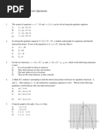 Math 20 Precalculus System of Equation Review Questions Multiple Choice